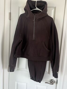 lululemon Half-Zip Hoodie (XL/XXL) & Jogger (L) Set in Espresso